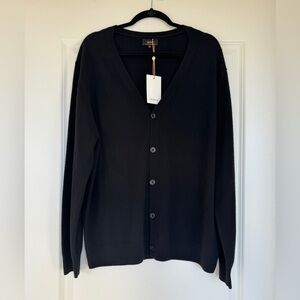 NWT! QUINCE Men’s Mongolian Cashmere Cardigan Sweater Black XL, Brand New w Tags